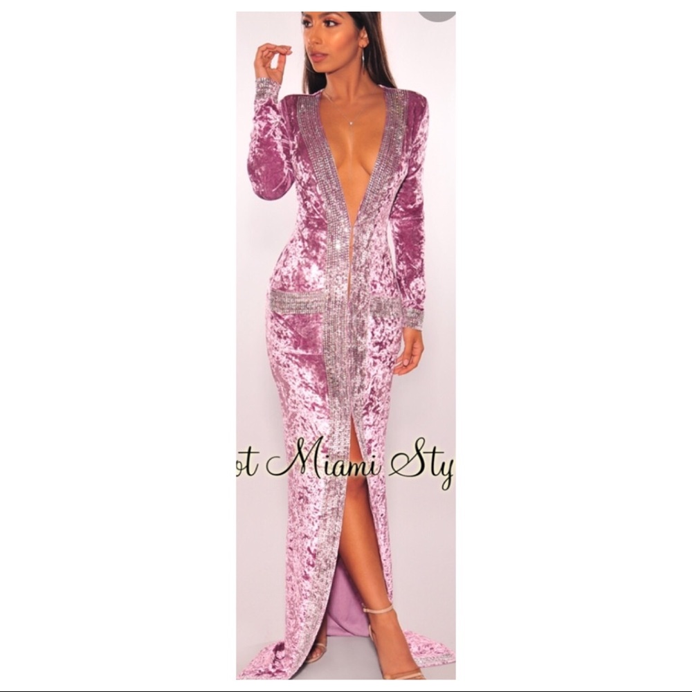 Hot Miami styles crushed velvet dress